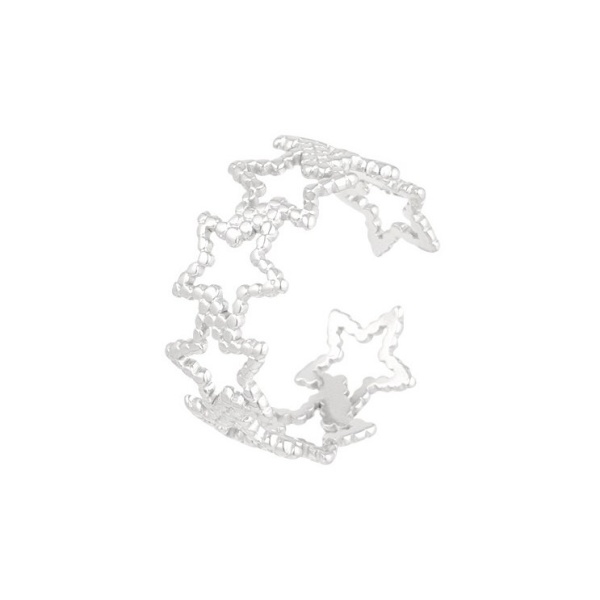 Adjustable Star Ring - Silver